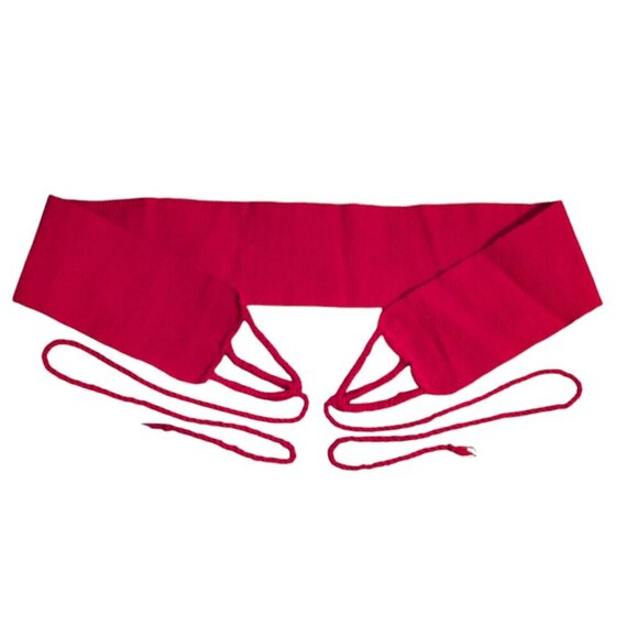 Vintage Cloth Faja Mexican Cinto Tie Wrap Statement Belt Sash Boho Minimal Wide - Picture 1 of 4